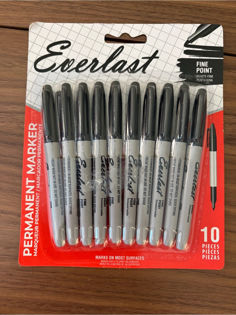 Everlast Black Fine Point Permanent Markers 10-Pack New Sealed